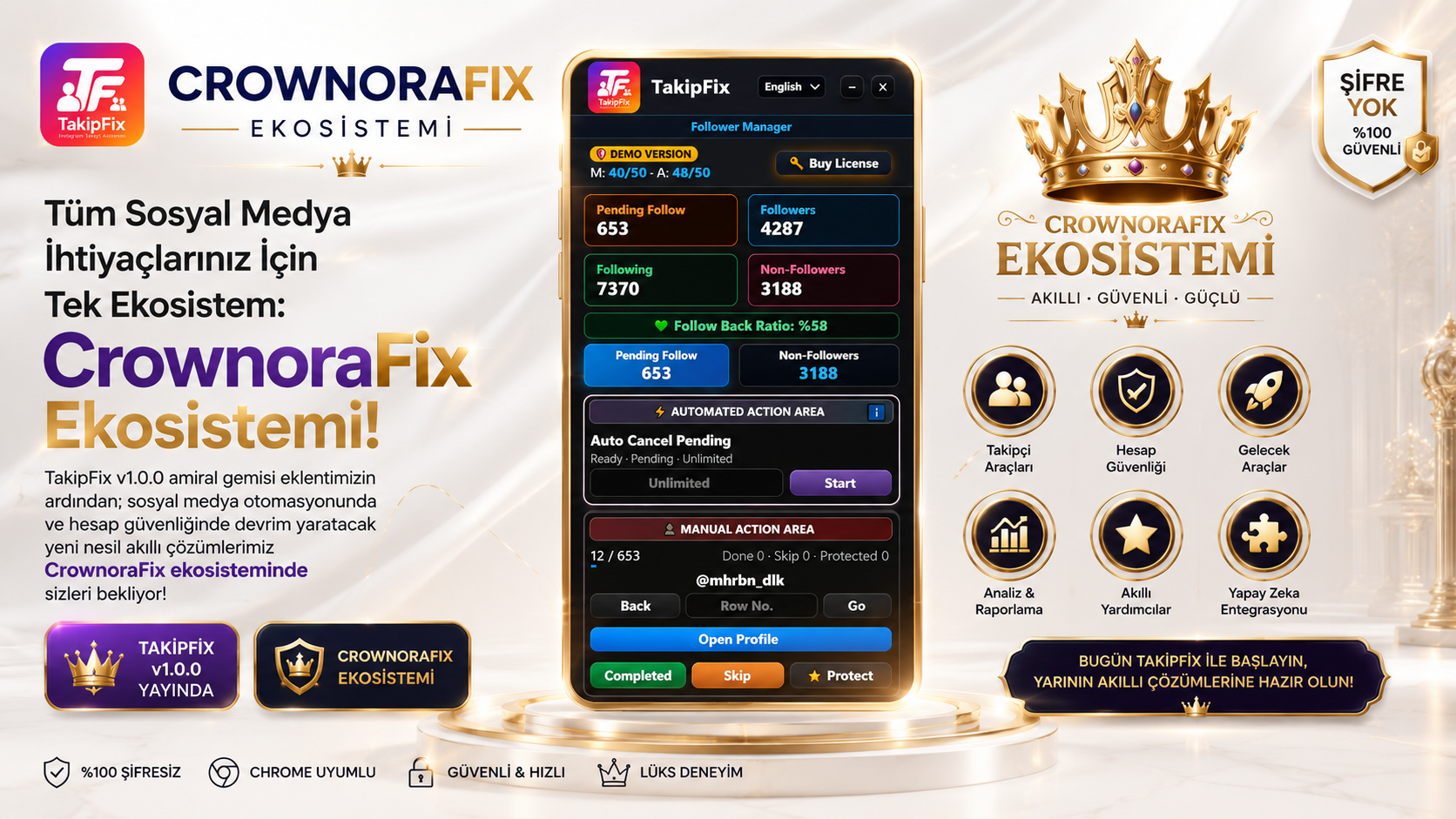 CrownoraFix Prestijli Akıllı Eklenti Ekosistemi Afişi